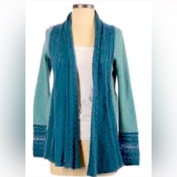 Anthropologie Knitted and Knotted Open Front Cardigan Jacket L EUC - Picture 2 of 15